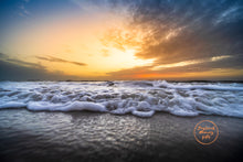 Load image into Gallery viewer, August 25, 2021 Sunrise over Jacksonville Beach. Wall art with a purpose. The perfect unique gift for special occasions like Newborn Baby gift, Wedding gift, Baptism gift or Client Gifts for their special occasions. Give them the Sunrise that corresponds to their special day. These high quality prints also make for stunning wall art that add a WOW Factor to room décor or office décor.
